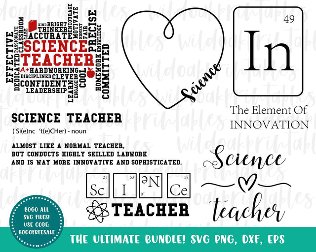 I love science svg, science teacher svg, science svg bundle teacher science svg, teacher svg, periodic table svg, science teacher definition SVG WildOakSVG 