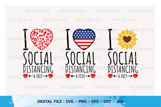 i love social distancing with heart leopard sunflower american flag PNG SVG File, Digital Download SVG nhongrand 