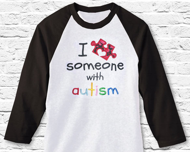 I Love Someone with Autism Puzzle Piece Applique Embroidery Embroidery/Applique Designed by Geeks 