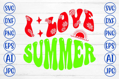I Love Summer Retro SVG SVG Syaman 