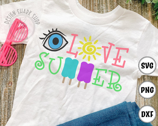 I Love Summer SVG Design Shark 