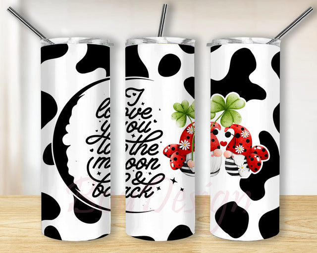 I Love to the Moon and Back Tumbler Design, Moon 20oz Skinny Tumbler, Love Saying Design Png, Gnome Design Png, Love Tumbler Png, Digital Download Sublimation BouDesign 