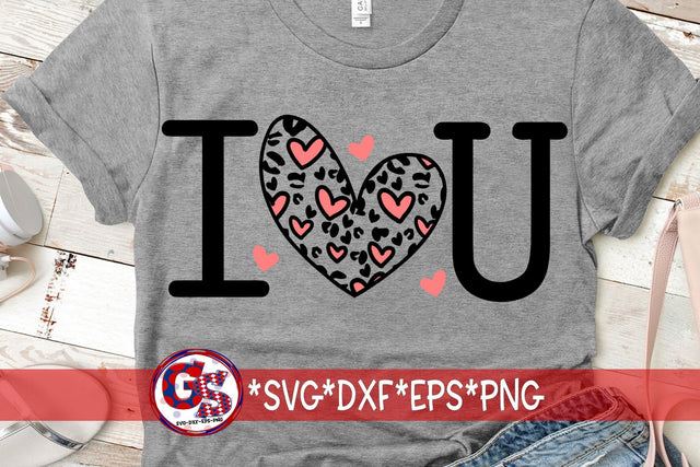 I Love U SVG DXF EPS PNG-Valentine's Day SVG Greedy Stitches 