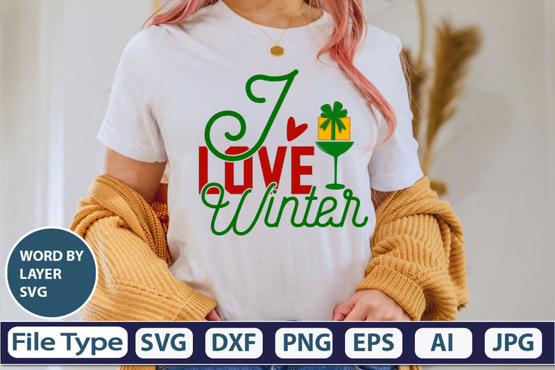 I Love Winter SVG Cut File SVG DesignPlante 503 