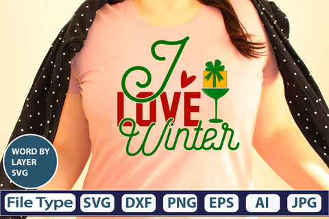 I Love Winter SVG Cut File SVG DesignPlante 503 