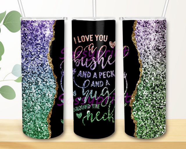 I Love You A Bushel And A Peck Design Png, Valentines Day 20oz Skinny Tumbler, Inspirational Quote Tumbler Template, Valentine Glitter Tumbler Wrap, Digital Download Sublimation sassyprint 