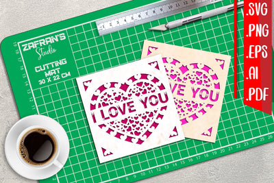 I Love You Cards svg eps png ai pdf SVG zafrans studio 