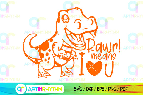 I love you Dinosaur svg SVG Artinrhythm shop 