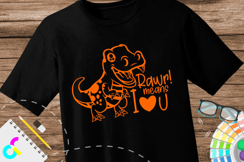 I love you Dinosaur svg SVG Artinrhythm shop 