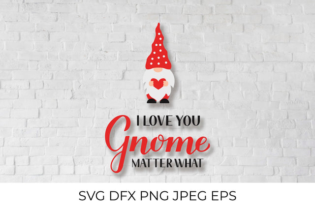 I love you gnome matter what. Cute Nordic gnome SVG LaBelezoka 