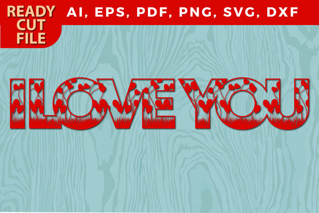 i love you laser/paper cut SVG file SVG MD JOYNAL ABDIN 