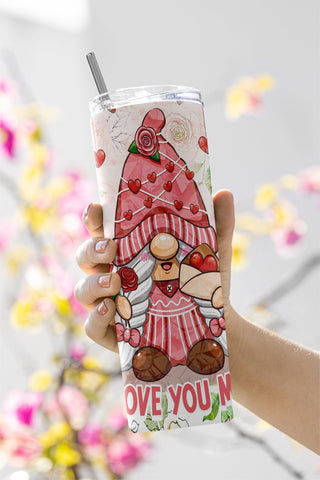 I Love You Mom 20oz Tumbler Wrap Gnome Tumbler Design Sublimation CaldwellArt 