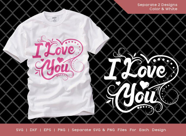 I Love You SVG Cut File | Love You Svg | Love Svg | Valentine Svg | T-shirt Design SVG ETC Craft 