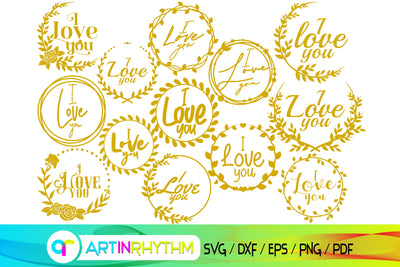 I love you svg, printable greeting card, valentine's day card SVG Artinrhythm shop 