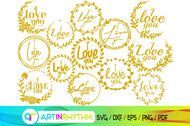 I love you svg, printable greeting card, valentine's day card SVG Artinrhythm shop 
