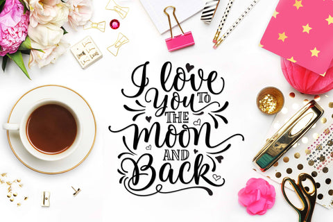 I love you to the moon and back | Valentine's cut file SVG TheBlackCatPrints 