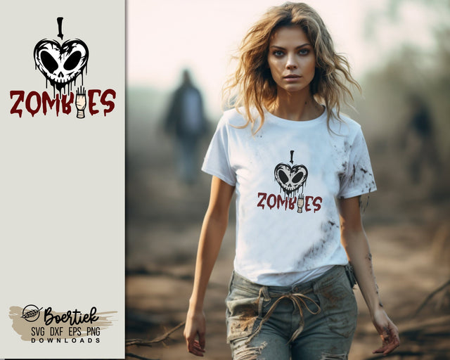 I love zombies, SVG file, Halloween SVG Boertiek 