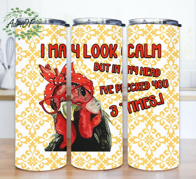 I May Look Calm Tumbler Png, Funny Chicken 20oz Skinny Tumbler, Funny Rooster Sublimation Design, Farm Life Gift, Farm Animals Tumbler Design, Instant Download Sublimation AdriOP 