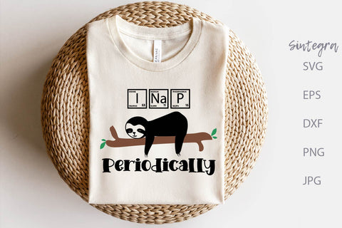 I Nap Periodically, Funny Periodic Chemist Table With Sloth SVG Free For Commercial Use SVG Sintegra 