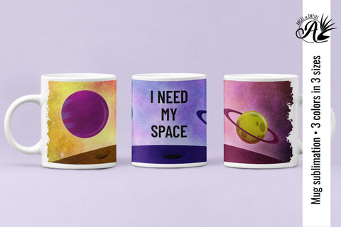 I Need My Space solar system mug sublimation Sublimation Angel on Empire 