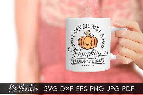 I Never Met A Pumpkin I Didn't Like SVG file for cutting machines - Cricut Silhouette, Sublimation Design SVG Autumn cutting file Fall svg SVG RoseMartiniDesigns 