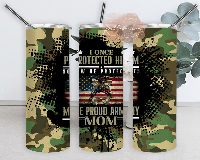 I Once Protected Now He Protects Me Tumbler Design, Mom 20oz Skinny Tumbler, Mom Camo Tumbler Wrap, American Flag Tumbler Png, Mom Sublimation Design, Digital Download Sublimation Rabbitmakies 