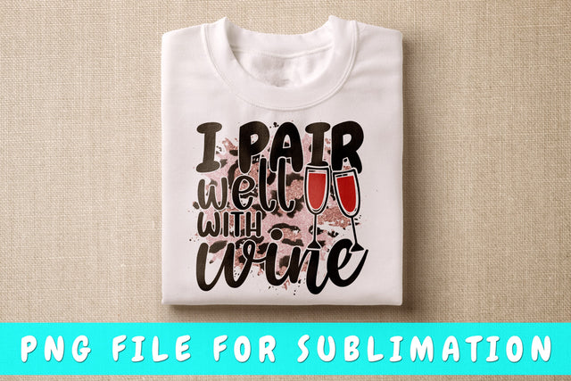 I Pair Well With Wine PNG, Wine Design For Sublimation Sublimation HappyDesignStudio 