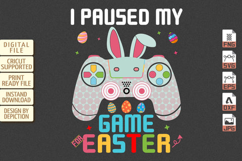 I Paused My Game For Easter T-Shirt, Easter Day Shirt, Rabbit Gaming Remote Shirt, Easter Bunny Egg's Shirt Print Template Sketch DESIGN Depiction Studio 