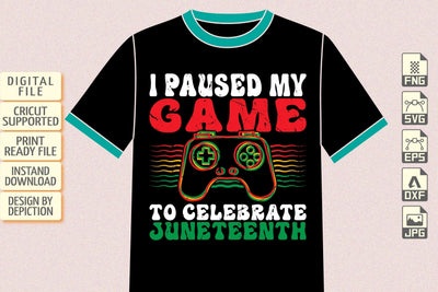 I Paused My Game To Celebrate Juneteenth T-Shirt, Gaming Remote Shirt, Juneteenth Shirt Print Template Sketch DESIGN Depiction Studio 