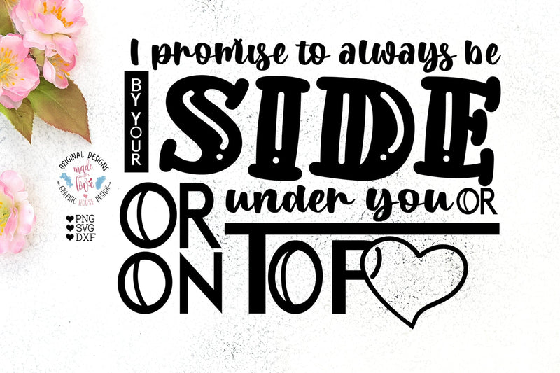 I promise to always be by your side or under you or on top - Adult Valentines SVG SVG Graphic House Design 