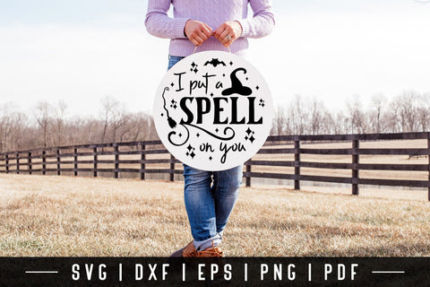 I Put a Spell on You | Halloween Round Sign SVG SVG CraftLabSVG 