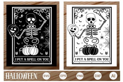 I Put A Spell On You Porch Sign SVG, Halloween Porch Sign SVG, Farmhouse Halloween SVG Design,SVGs,Quotes and Sayings,Food & Drink,On Sale, Print & Cut SVG DesignPlante 503 