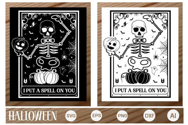 I Put A Spell On You Porch Sign SVG, Halloween Porch Sign SVG, Farmhouse Halloween SVG Design,SVGs,Quotes and Sayings,Food & Drink,On Sale, Print & Cut SVG DesignPlante 503 