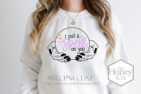 I Put A Spell On You SVG PNG DXF Crystal Ball Halloween Witch SVG The Honey Company 