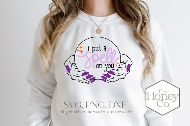 I Put A Spell On You SVG PNG DXF Crystal Ball Halloween Witch SVG The Honey Company 