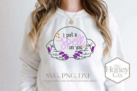I Put A Spell On You SVG PNG DXF Crystal Ball Halloween Witch SVG The Honey Company 