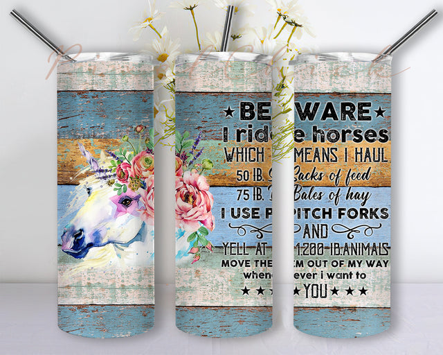 I Ride Horses 20 oz Skinny Tumbler Wrap Png, Tumbler Png, Western Tumbler Png Sublimation, Instant Download Sublimation PixelChick 