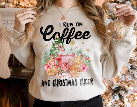 I Run On Coffee And Christmas Cheer PNG, Cute Winter Png, Christmas Png, Christmas Party Png, Christmas Png File, Gnome Coffee Design Sublimation DiamondDesign 