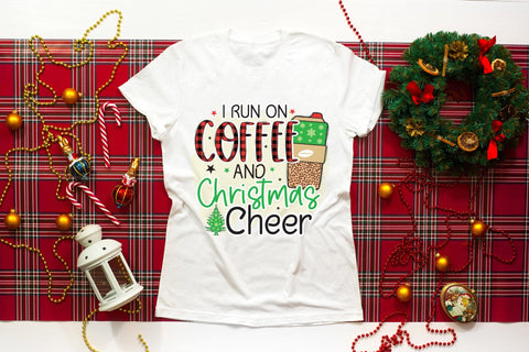 I Run on Coffee and Christmas Cheer PNG Sublimation Sublimation CraftLabSVG 
