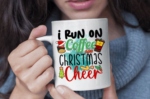 I run on coffee and christmas cheer Sublimation PNG, Coffee & Christmas Cheer Sublimation Design Sublimation Regulrcrative 