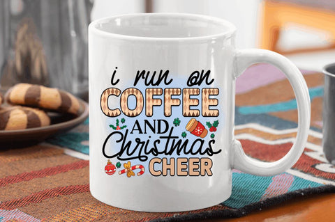 I run on coffee and christmas cheer Sublimation PNG, Coffee Sublimation Design Sublimation Regulrcrative 