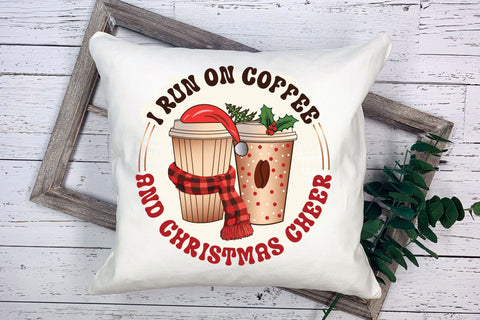 I Run on Coffee and Christmas Cheer Sublimation Sublimation CraftLabSVG 
