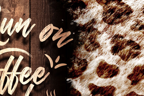 I Run On Coffee And Sarcasm Quote Tumbler Wrap PNG, Animal Print, Leopard Fur, Skinny 20 oz PNG, Seamless Sublimation, Digital Downloads Sublimation Syre Digital Creations 