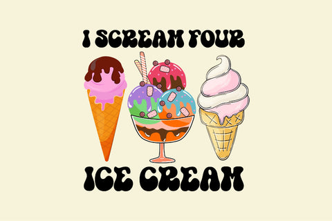 I Scream Four Ice Cream 4th Birthday PNG Sublimation Rupkotha 