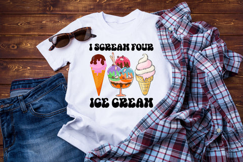 I Scream Four Ice Cream 4th Birthday PNG Sublimation Rupkotha 