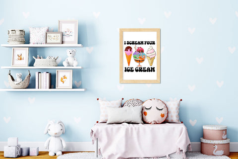 I Scream Four Ice Cream 4th Birthday PNG Sublimation Rupkotha 