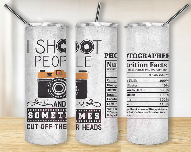 I Shoot People Tumbler PNG, 20 oz Skinny Tumbler I shoot people Sublimation Design PNG Sublimation BouDesign 