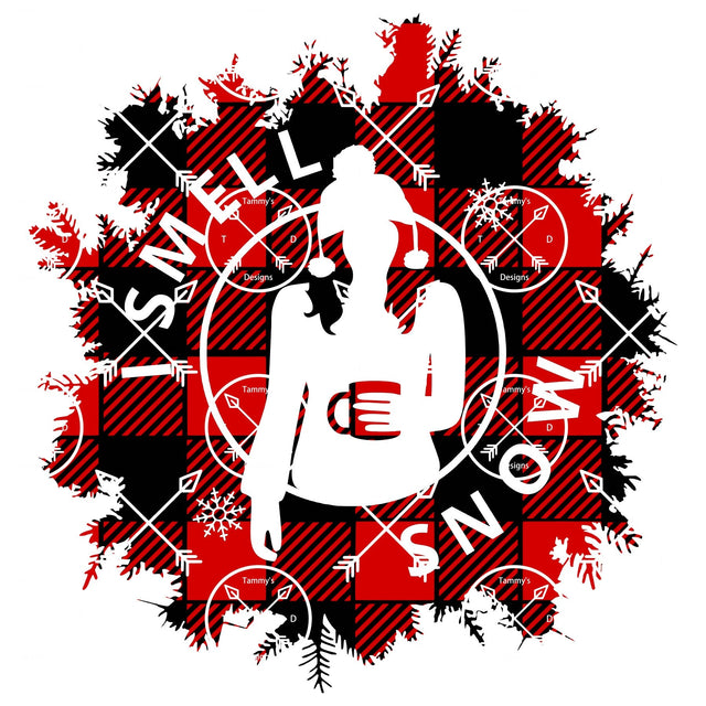 I smell snow buffalo plaid Sublimation Tammy Moberg 