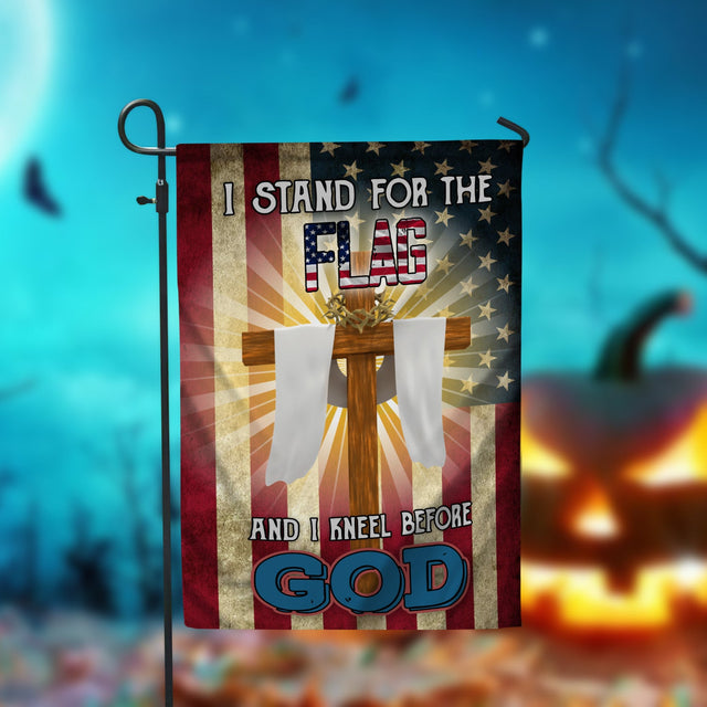 I Stand For The Flag And I Kneel Before God Garden Flag - 12x18 Garden Flag Sublimation Design Download PNG File Instant Download Sublimation CaldwellArt 
