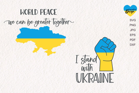 I Stand With Ukraine SVG / World Peace – We can be greater together SVG Klava P 